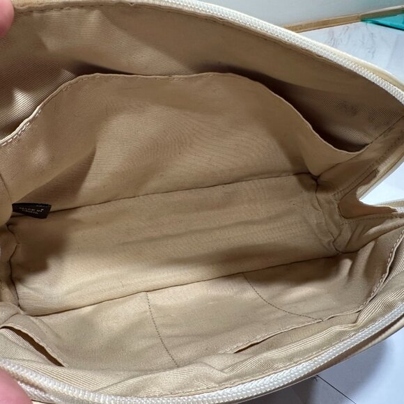 Coach Signature Canvas Cosmetic Pouch in brown and cream - Picture 3 of 12